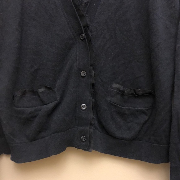 Daisy Fuentes black ribbon button-up cardigan - Picture 5 of 9